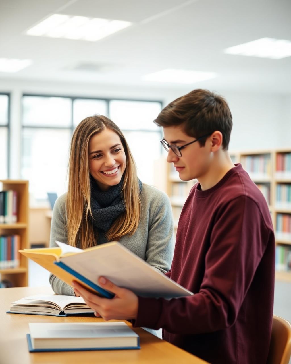 Tutor and student smiling together
